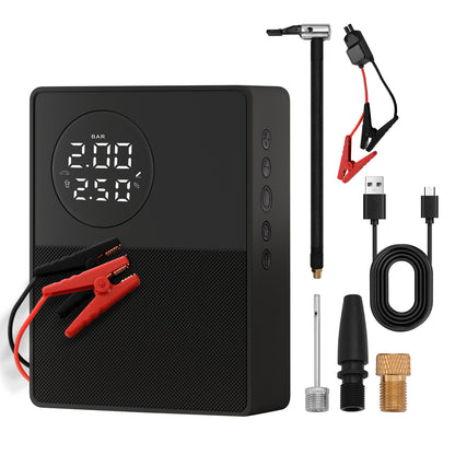 Car Emergency Starting Power Supply, Inflatable Pump, Emergency Lighter Battery, 3-In-1, Suitable for 12V8.5L Displacement Gasoline Vehicles, 12V5L Diesels Vehicles, New Energy Vehicles